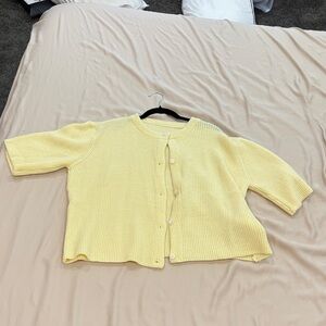Yellow Button-Up Cardigan